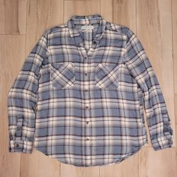 Women's Lucky Brand Blue Plaid Flannel - Size L