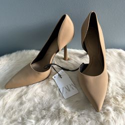 Zara Asymmetric Pointed Toe High Heels 