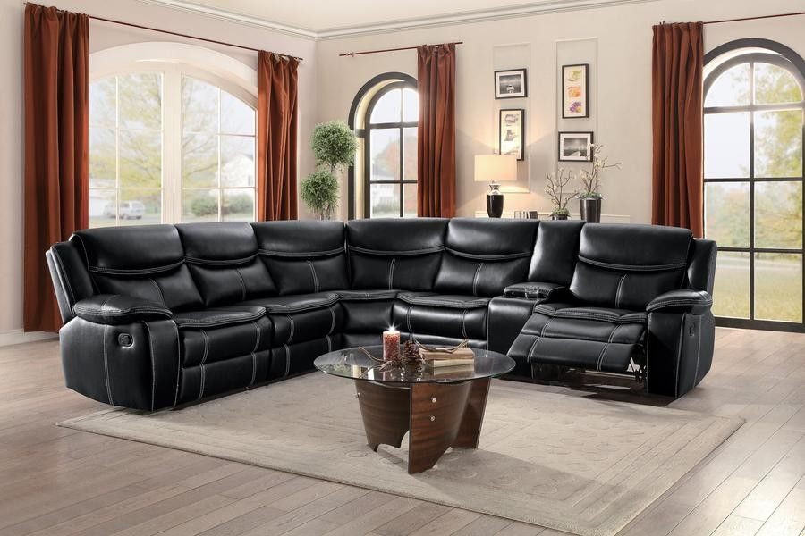Bastrop black reclining sectional sofa