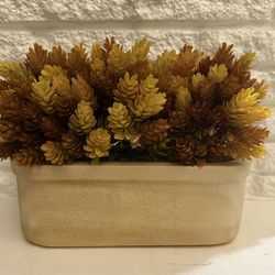 14" x 9" Artificial Hops Arrangement in Ceramic Pot Brown