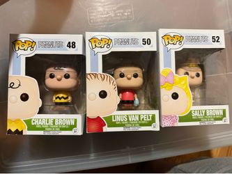 Funko Pop! Peanuts Lot Sally Brown #52 Linus Van Pelt #50 Charlie Brown #48