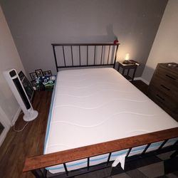 Queen Bed Mattress and Frame