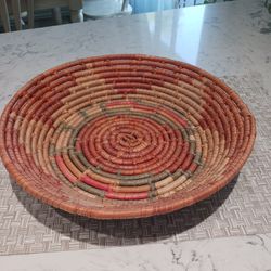 Vintage Handmade Artisan Basket .