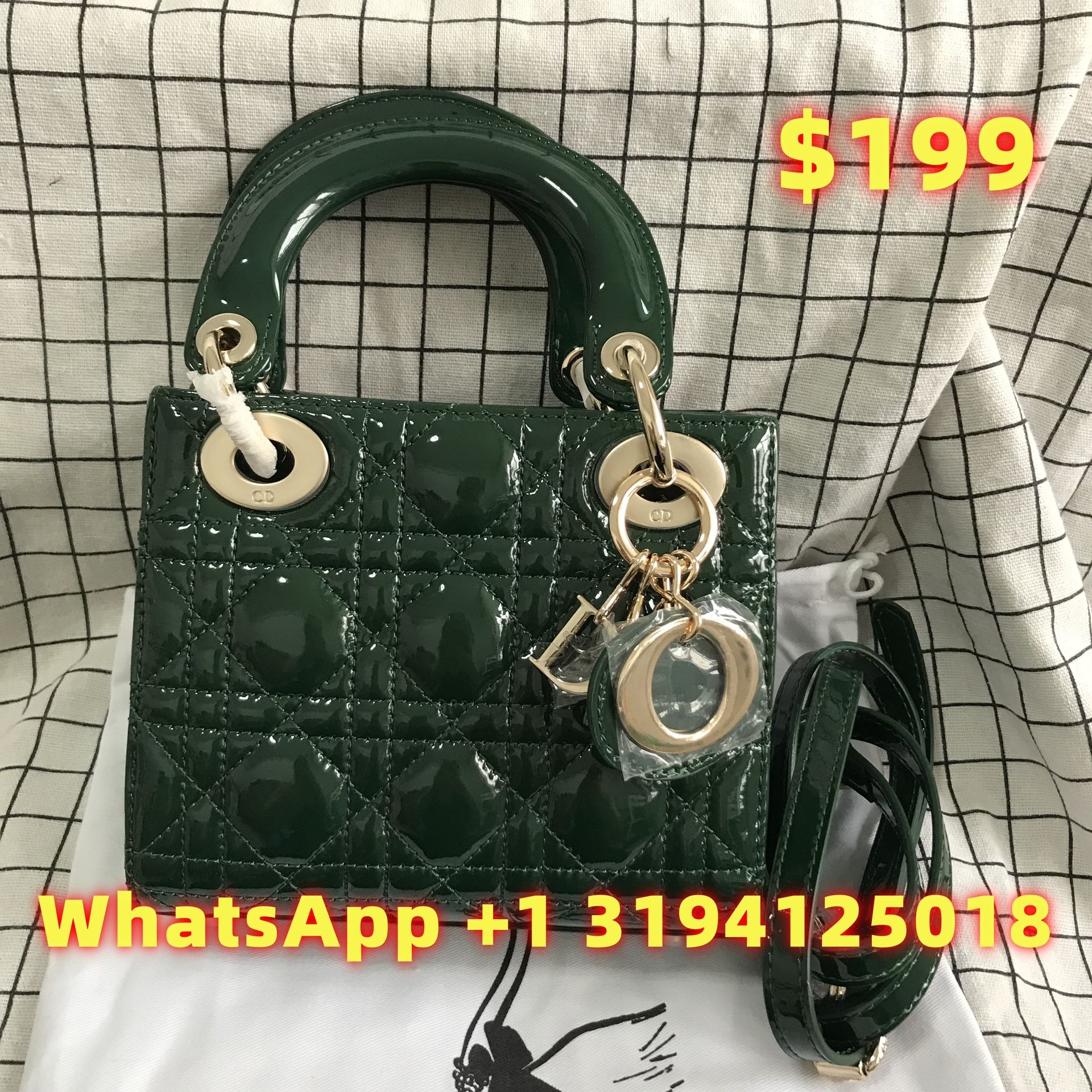 Dior LADYDIOR MY ABCDIOR Handbag Lady Dior Shoulder Small Black Gold