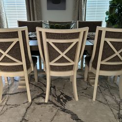 Two Toned Dining Chairs - 8 Included