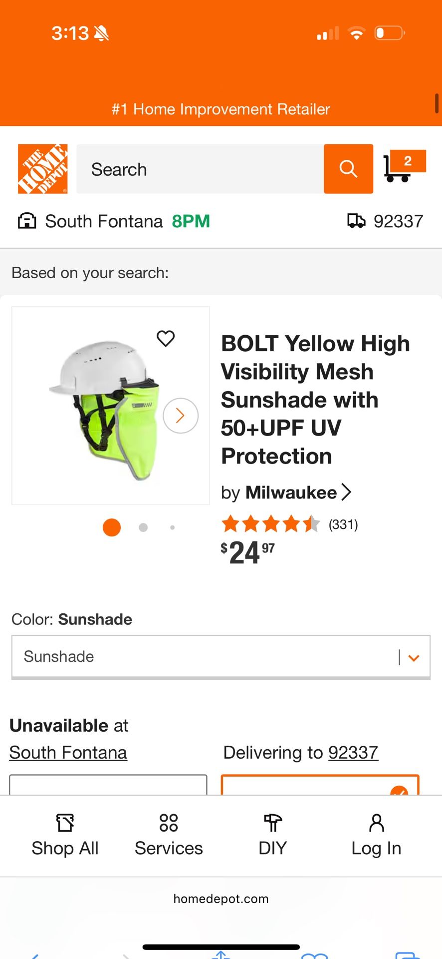 Milwaukee Bolt Sunshade