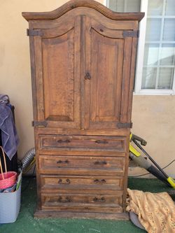 Wood tv closet