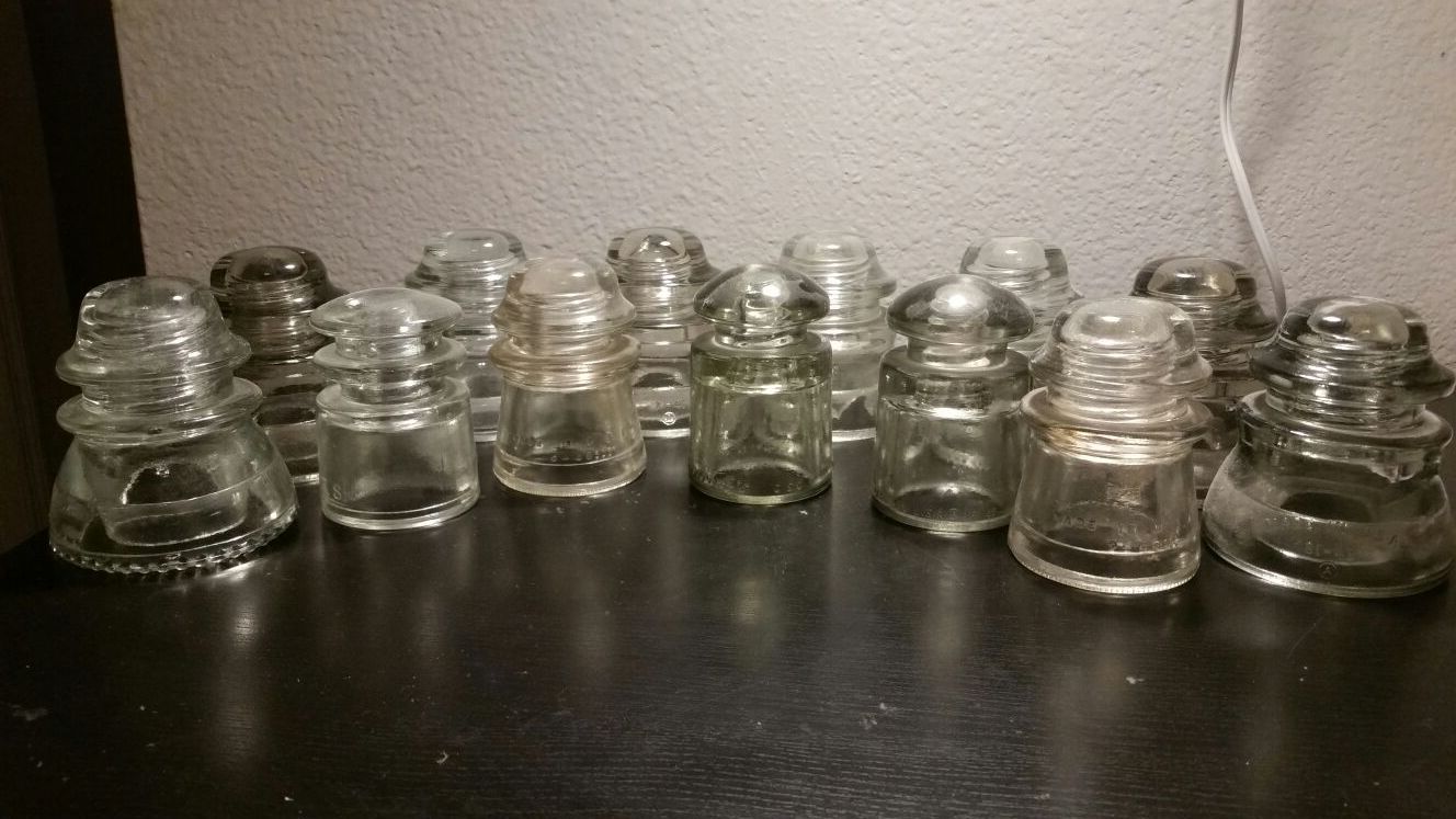 Glass telephone pole insulators $2 Each
