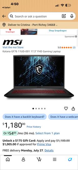MSI Gaming laptop