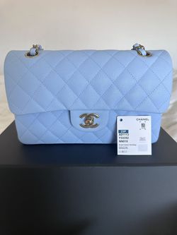New 23P Chanel Small Baby Blue/ Bleu Clair Classic Caviar Gold Hardware Flap  Bag Handbag for Sale in Burbank, CA - OfferUp