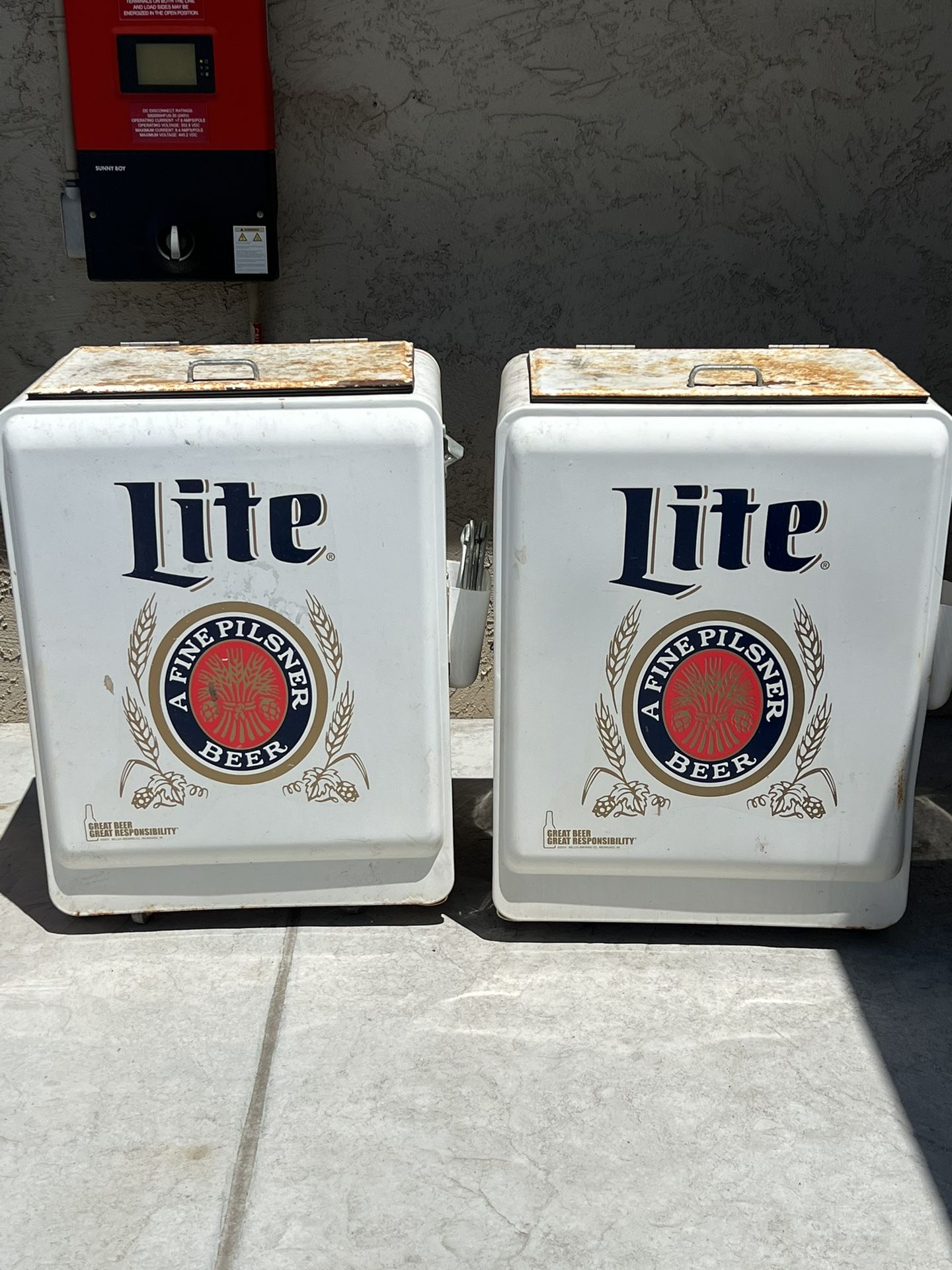 Miller lite Ice Cooler On Wheels Used