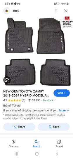 2024 Toyota Camry Oem All Weather Mats