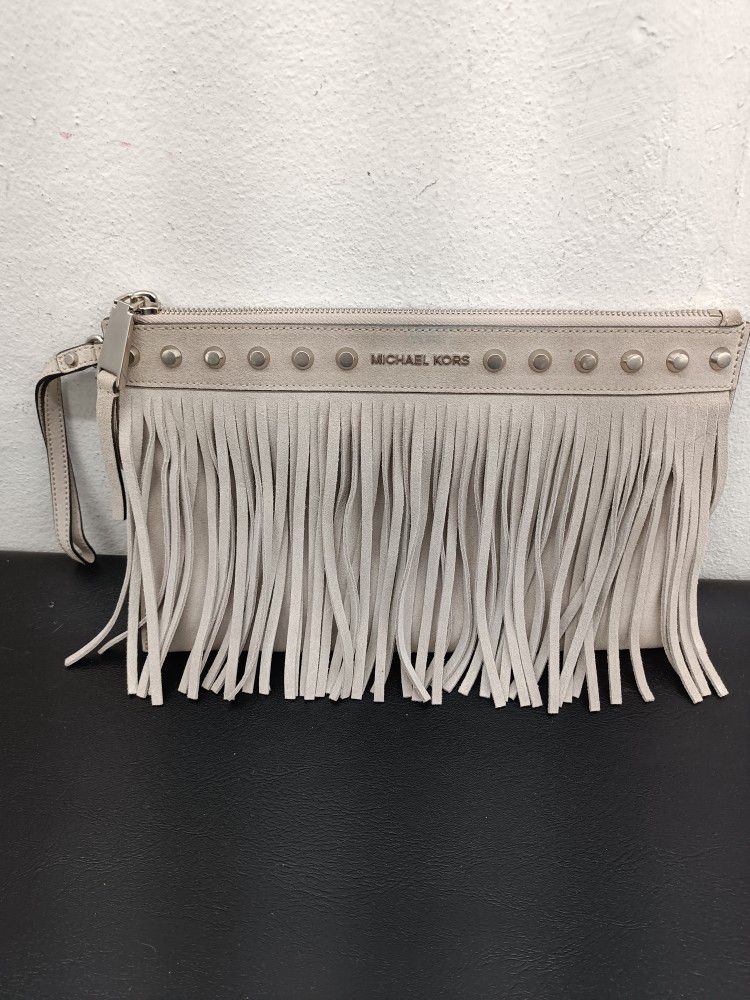 Fringed Suede Michael Kors Clutch. Item No 968 (Shopgoodwill)