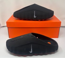 Nike Mind 001 Black Chrome Slides Mules Comfort Men’s Size 14 HQ4307-001 New