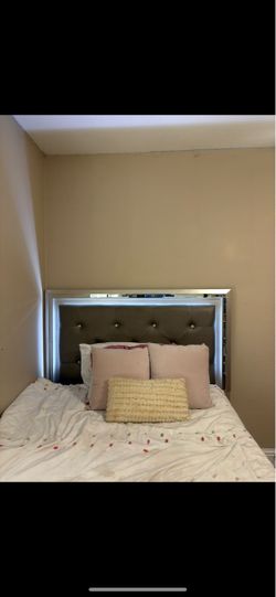 Silver LED Ashley Furniture full size bed frame