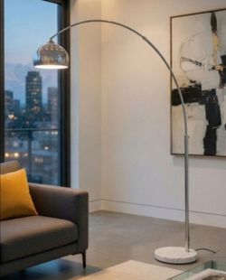 Chrome Arc lamp with marble base