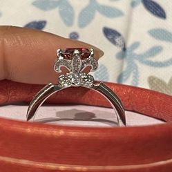 Solid Sterling Silver 925 Moissanite Ring Size 7.5