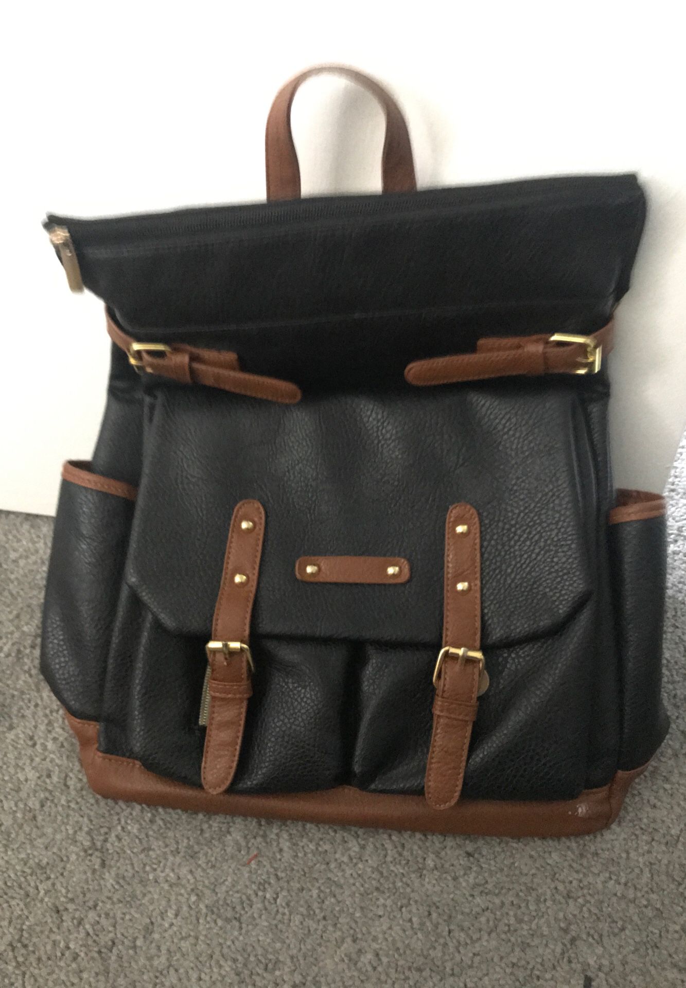 Black/brown stylish backpack
