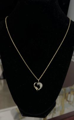 14k solid rope and 10k heart pendant