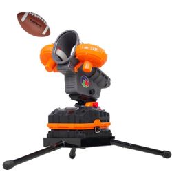 389BH Football Machine for Kids & Teens, Automatic & Manual Thrower, 3 Adjustable Angles, Left-Right Oscillation, Ideal for Catch & Pass Drills
