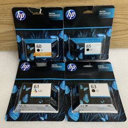Lot Of 4 Genuine HP INK Cartridge  60, 61, 63,65