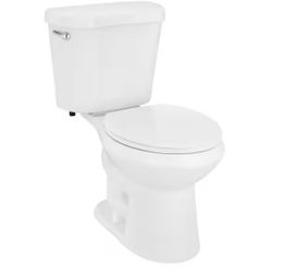 Glacier Bay 12 in. Rough In 2-Piece 1.28 GPF Single Flush Round Toilet in White, Seat Included