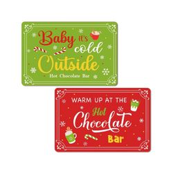 Christmas Metal Sign Decor Hot Chocolate Bar