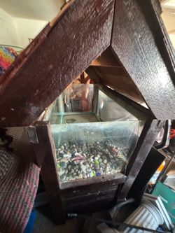 Wooden House Glass Tank