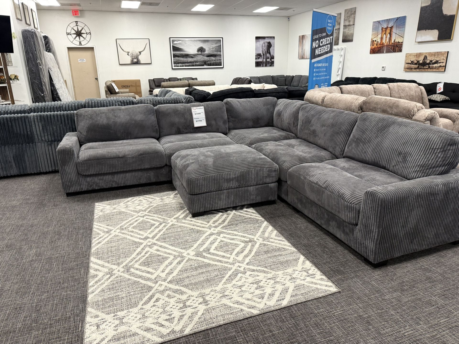 Gray XL Sectional – Free Delivery / Sala Seccional Gris XL – Entrega Gratis