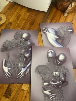 Set of 3 Abstract Figure Art Prints