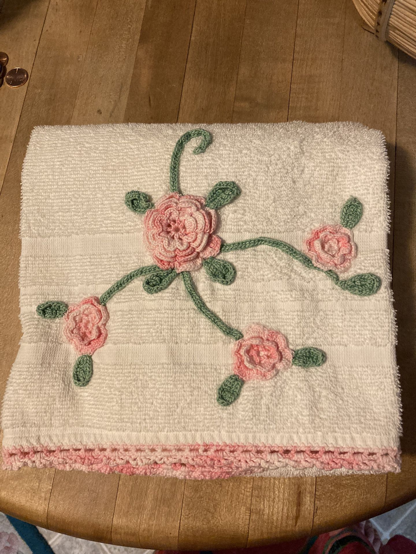 Vintage Hand Crocheted Towel