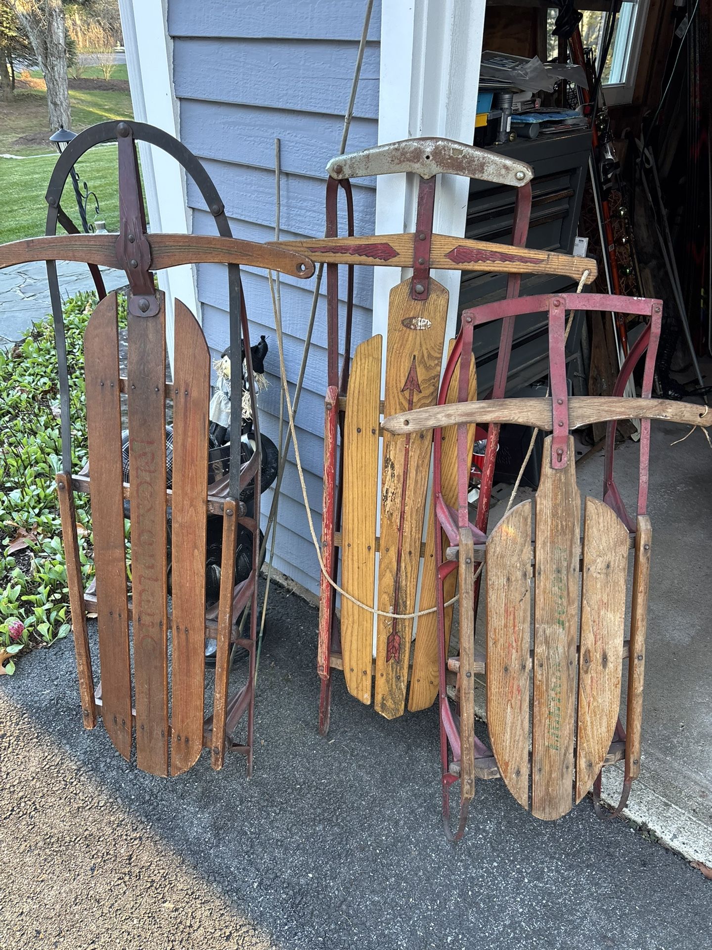 Vintage Wood Snow Sleds - Flexible Flyer