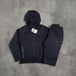 Nike Tech Fleece Windrunner Full Zip Hoodie Jogger Set Black Size M