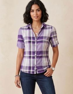 Sherry Taylor Checkered Plaid Buttons Up Shirt Size L