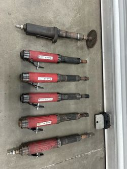 Lot of 6 Pneumatic Die Grinders - Desoutter HP2 7BW & Ingersoll Rand (5 Total)