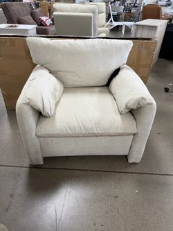 Cream Chenille Accent Chair