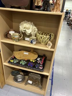 Brown shelves