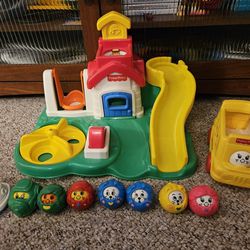 Fisher Price Roll-A-Round School And Bus