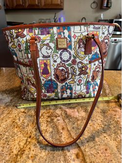 Discontinued 2016 Dooney & Bourke Disney Beauty and the Beast Stained Glass Tote
