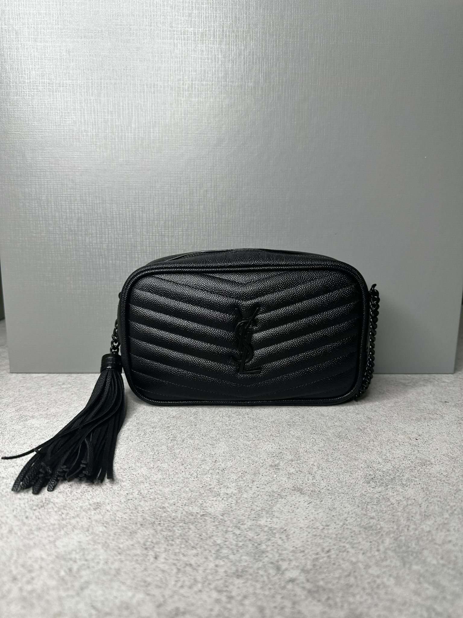 YSL Black Leather Crossbody Bag