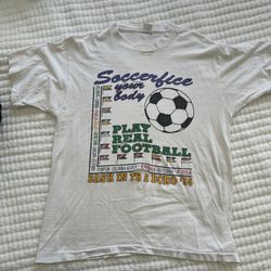 Vintage soccer shirt, white size large