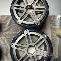 2 JL Audio M10IB5-SG-TB 10-inch marine infinite baffle subwoofers