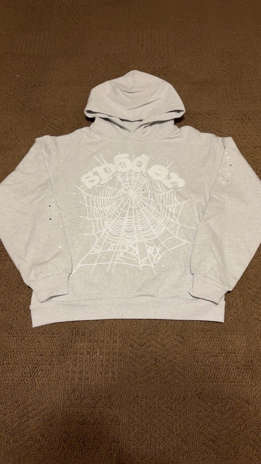 Grey And White Spider Hoodie