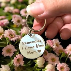 NEW Remember I Love You Mom Stainless Steel Keychain Bag Charm Mothers Day Gift