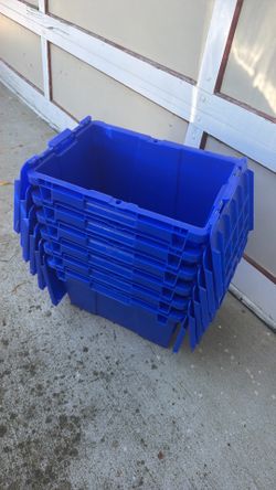 plastic blue crates