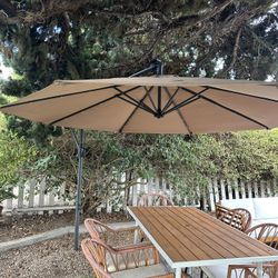 Large Outdoor Umbrella w/solar Lights 
