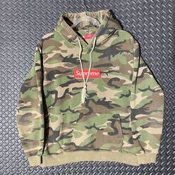 Supreme Green Camo Red Box Hoodie Sweater Men’s Size Large  