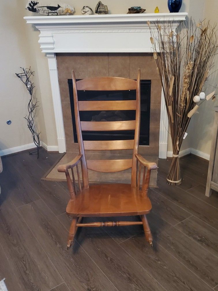 Beautiful Solid Wood Unique Vintage Rocking Chair