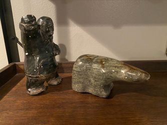Inuit Soapstone Carvings Set of Two