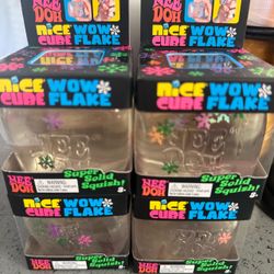 Needoh Nice Cube Wow Flake Squish Toys – Lot of 4